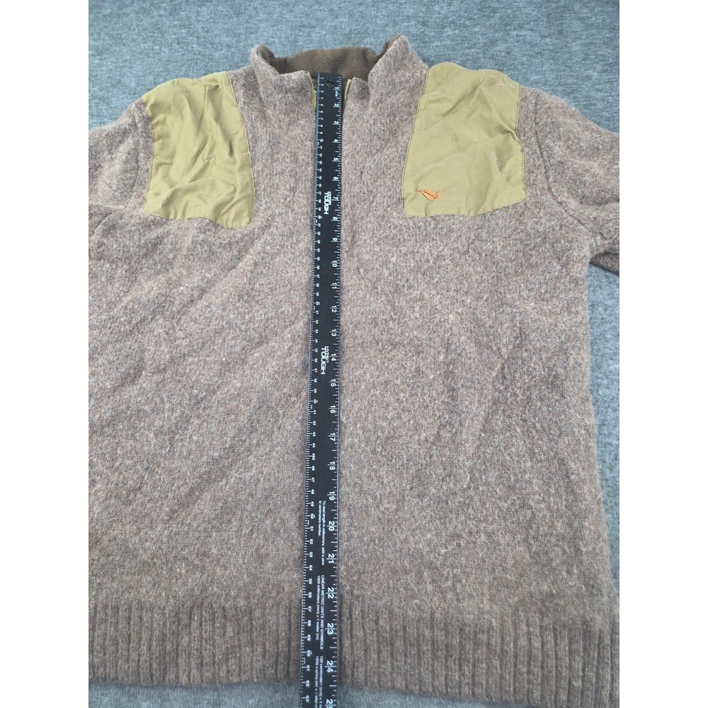READ Mack's Prairie Wings Sweater Men XL M Brown Quarter Zip Wool Hunting - Picture 4 of 6